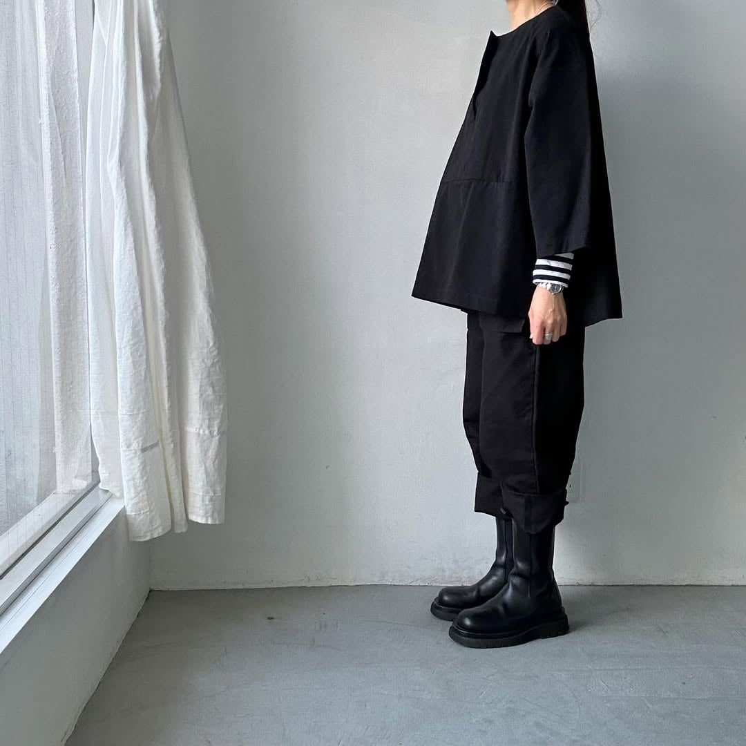 atelier d'antan Bouvetコットンスモックプルオーバー