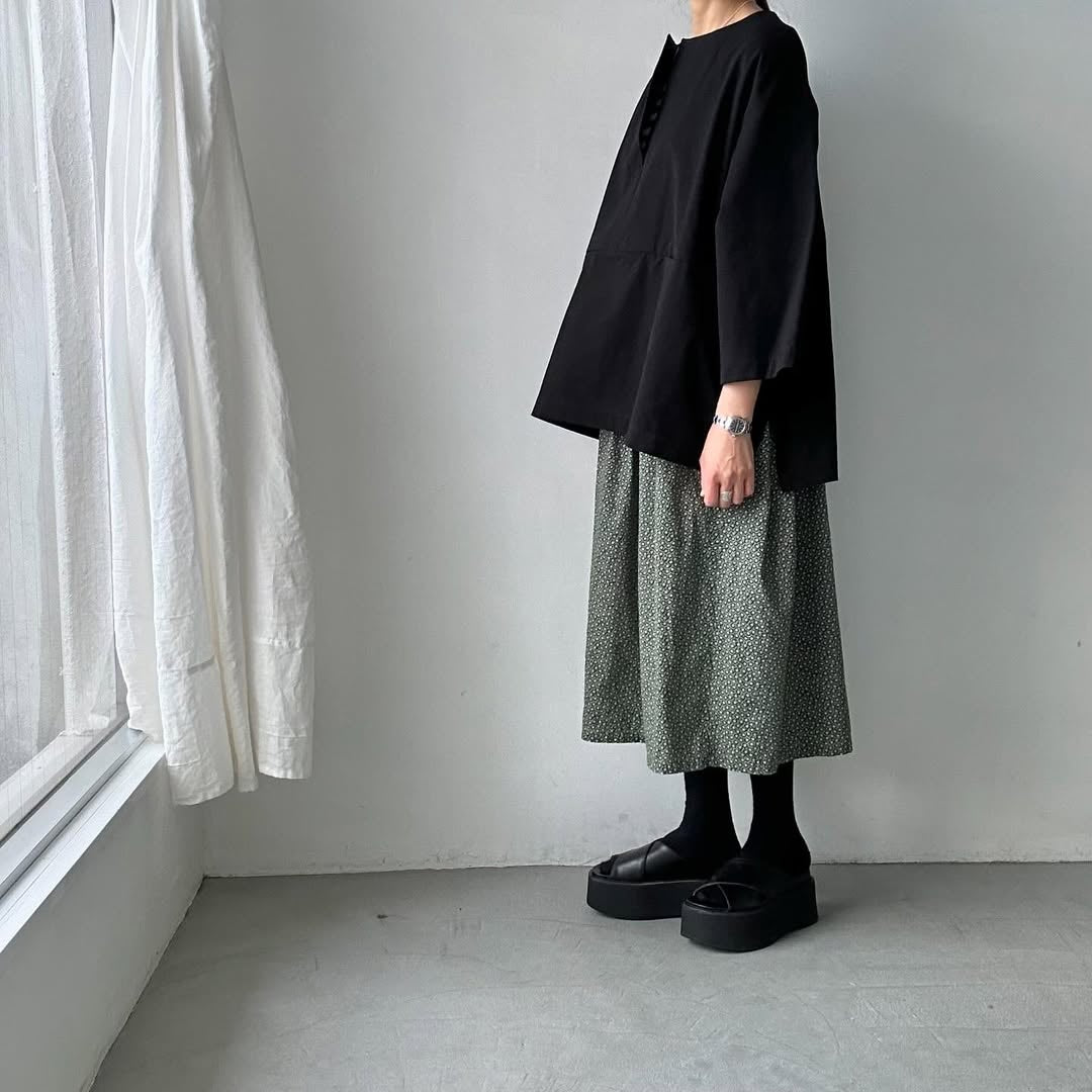 atelier d'antan Bouvetコットンスモックプルオーバー