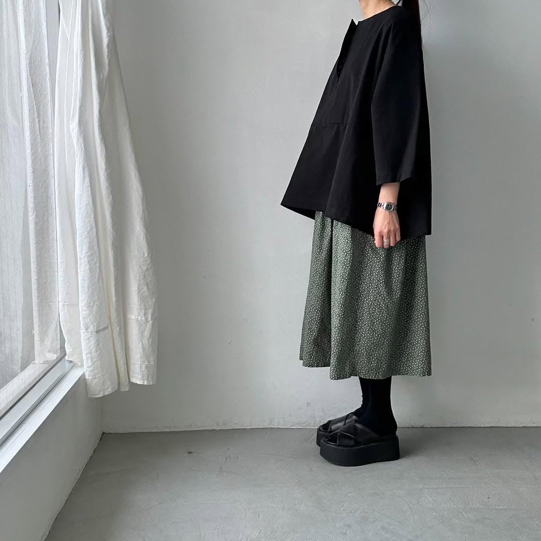atelier d'antan Bouvetコットンスモックプルオーバー
