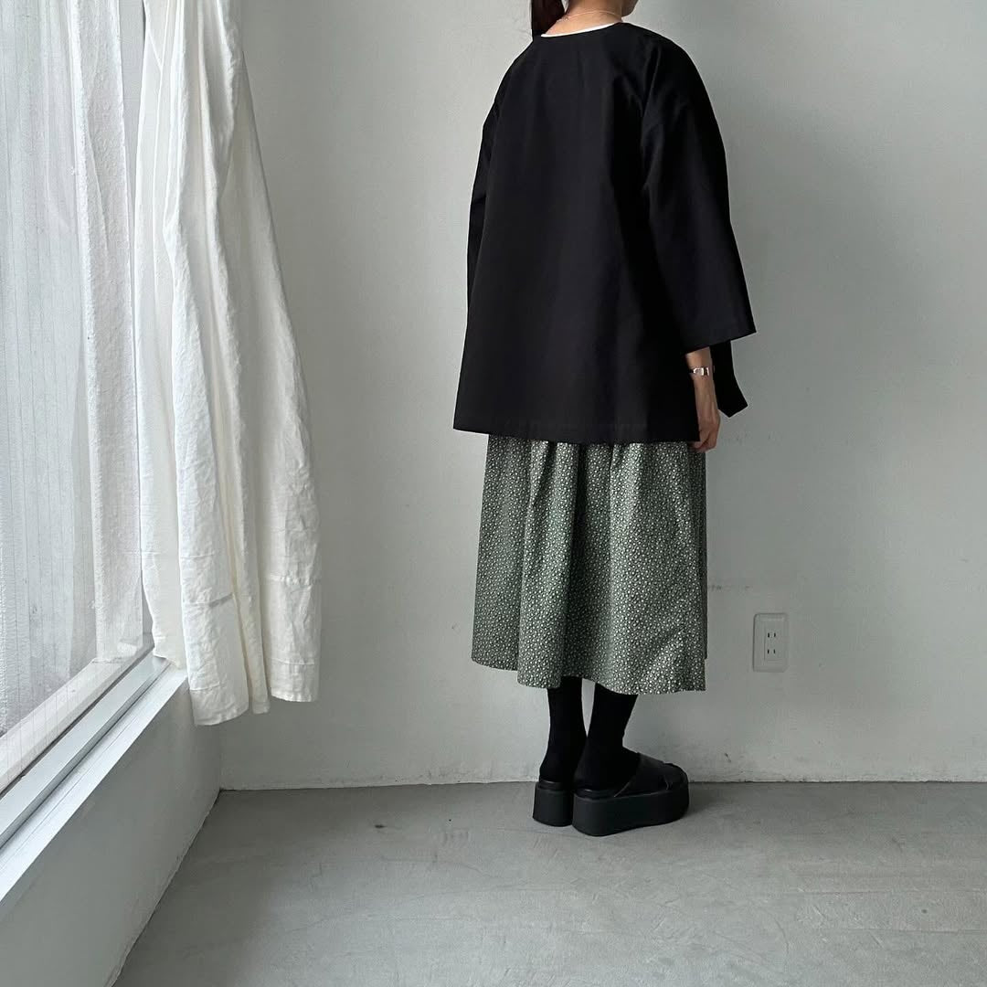 atelier d'antan Bouvetコットンスモックプルオーバー