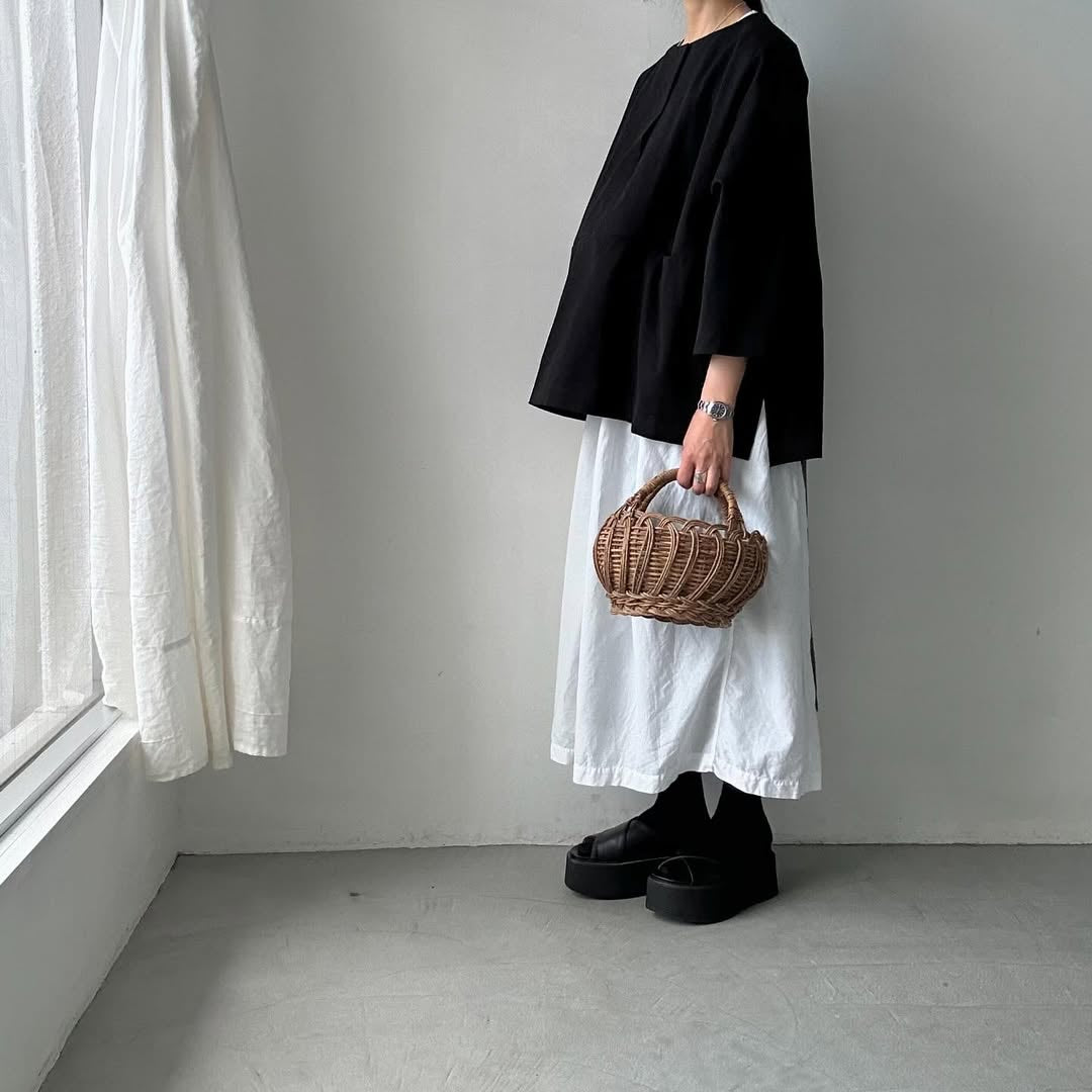 atelier d'antan Bouvetコットンスモックプルオーバー