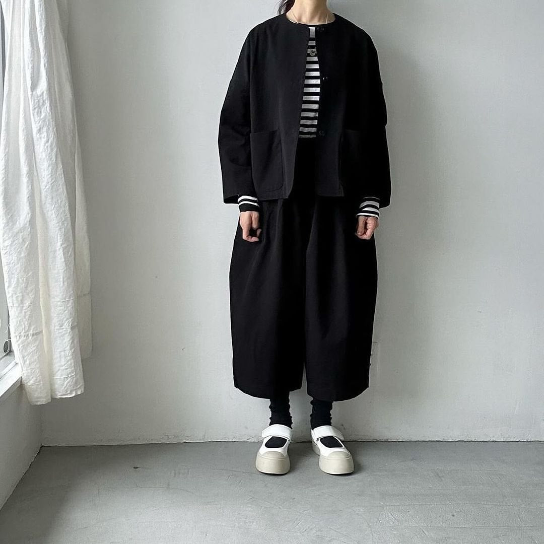 atelier d'antan Cibotコットンノーカラージャケット