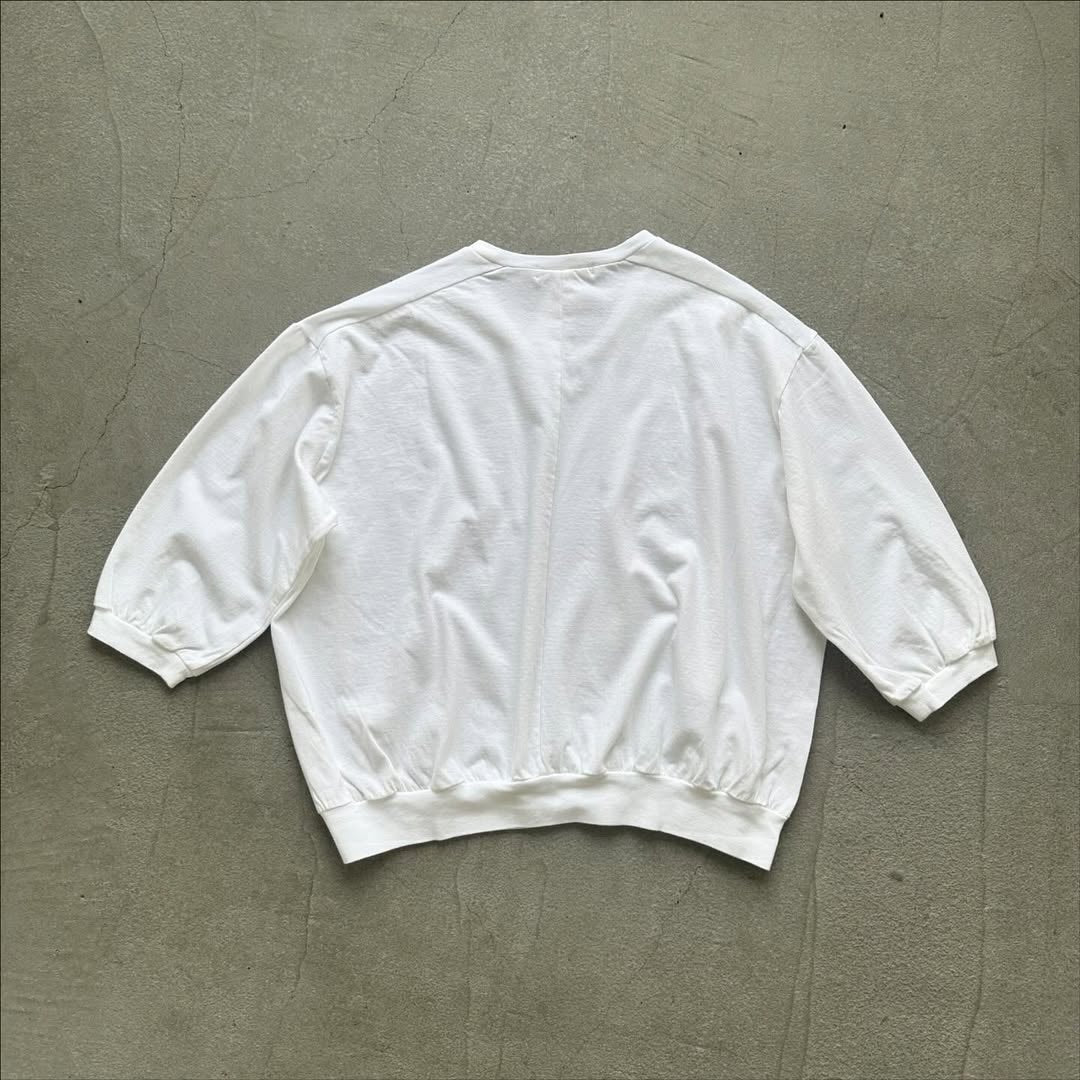 homspun 天竺6分袖Vネックプルオーバー ホワイト