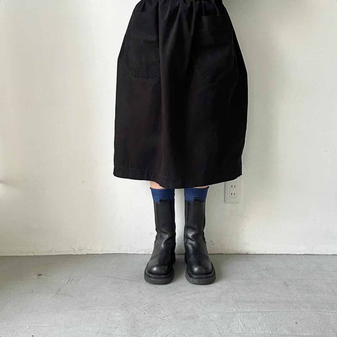 homspun シルケットコットンハイソックス ブルー