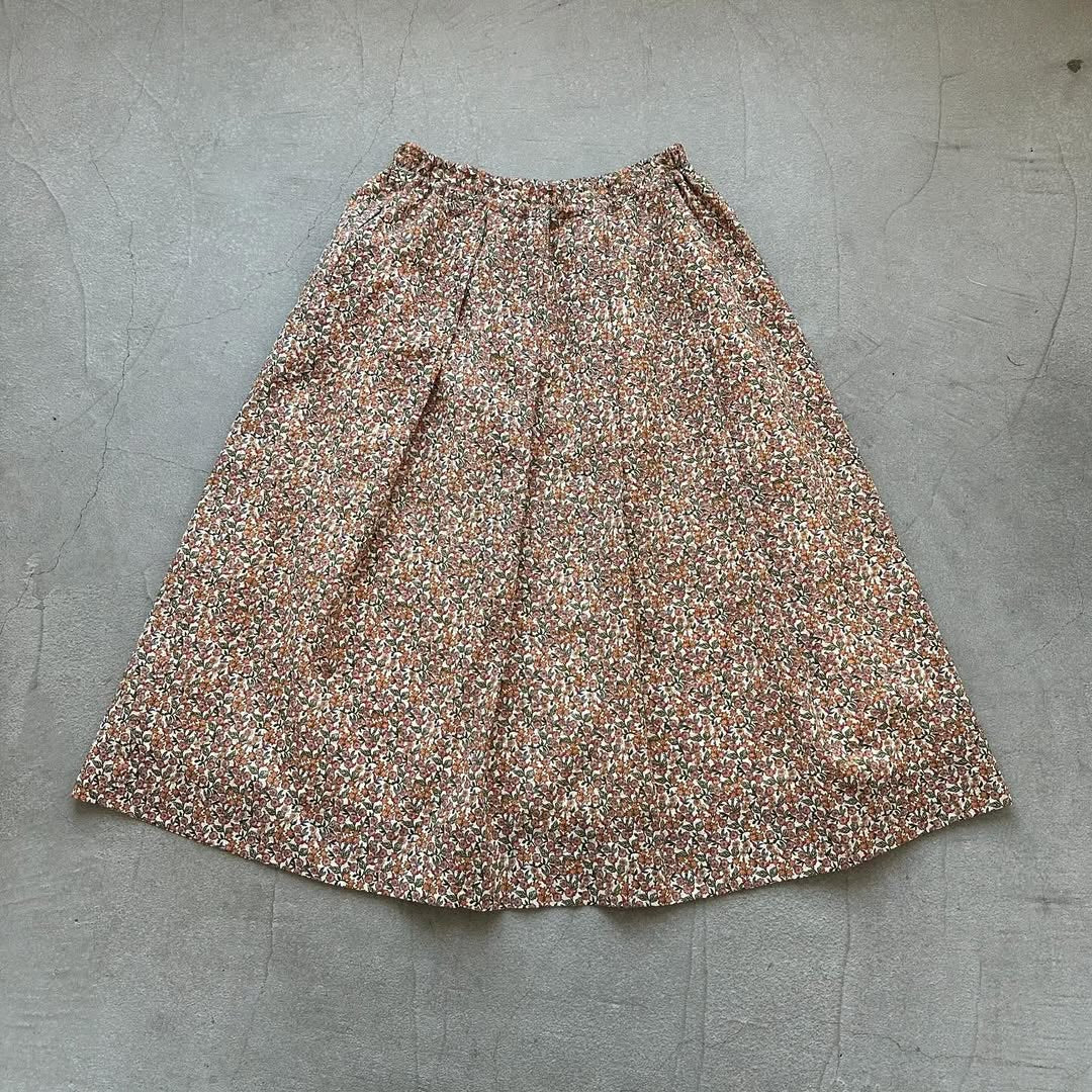 Linenya リバティコットンタックスカート レッド