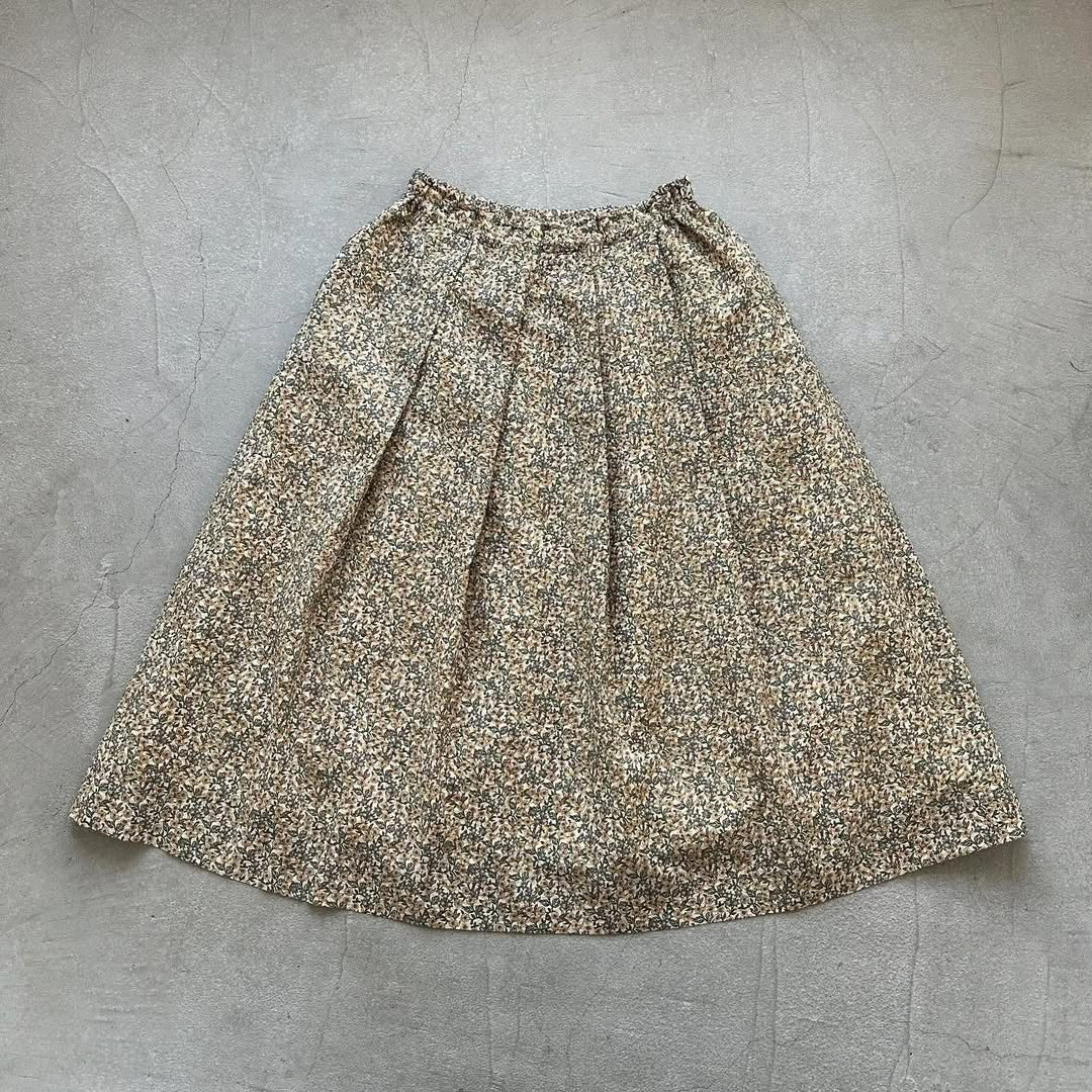 Linenya リバティコットンタックスカート ベージュ