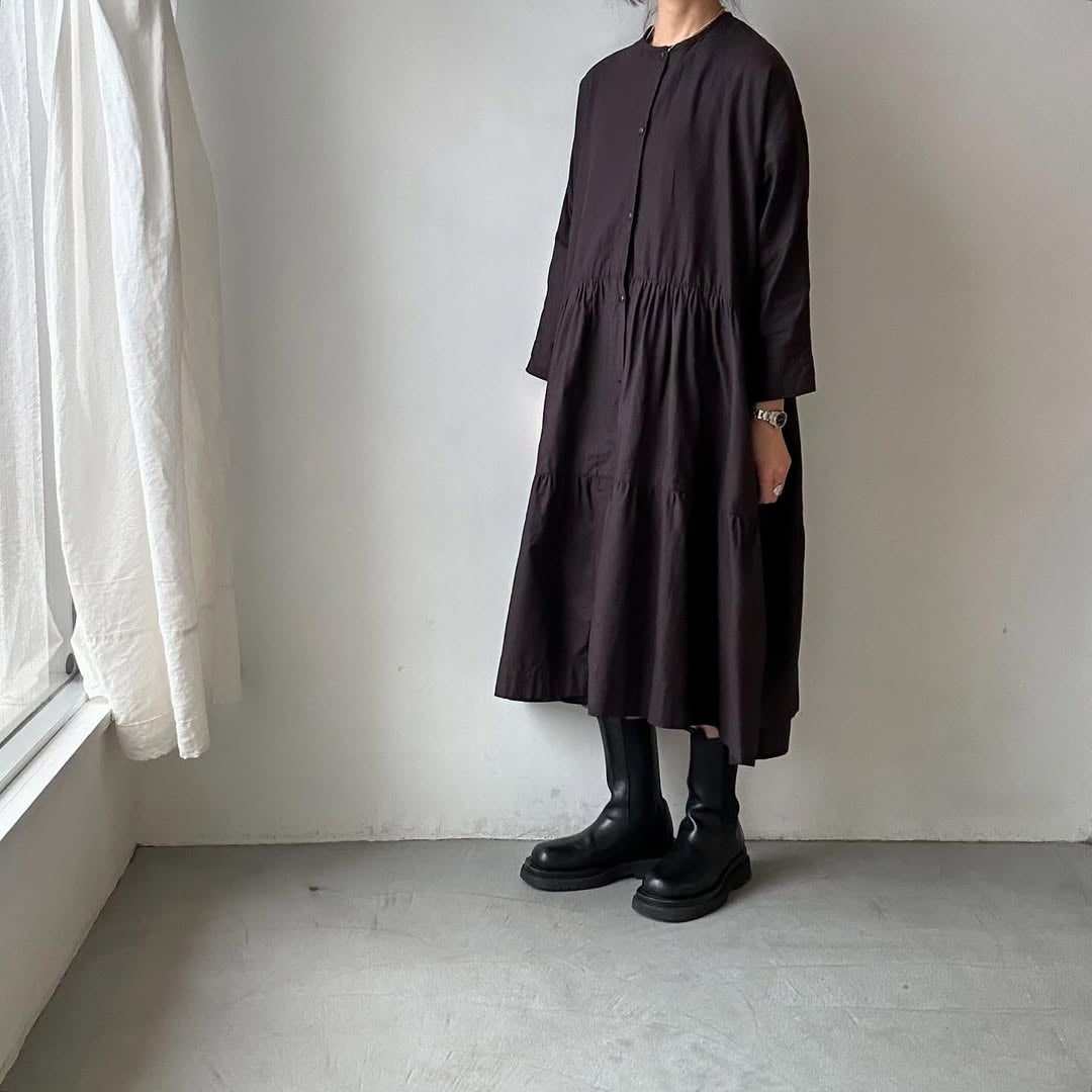 jujudhau デッドストックコットンティアードドレス