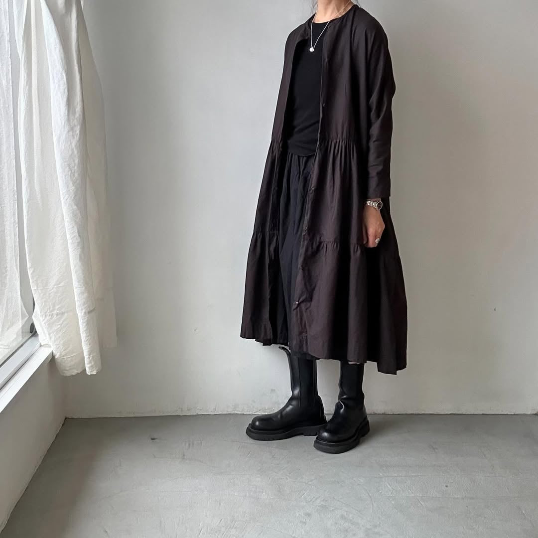 jujudhau デッドストックコットンティアードドレス
