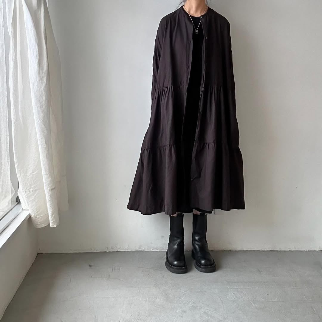 jujudhau デッドストックコットンティアードドレス