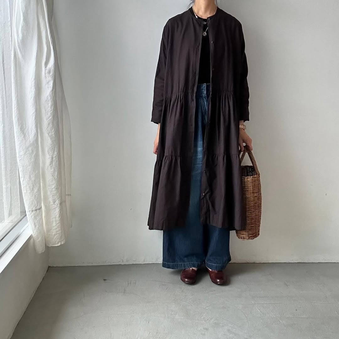 jujudhau デッドストックコットンティアードドレス