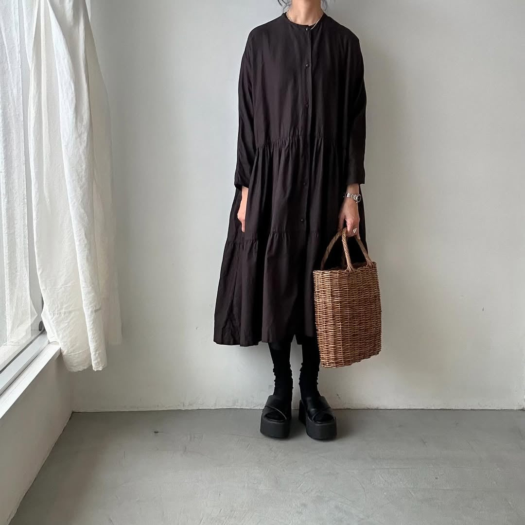 jujudhau デッドストックコットンティアードドレス