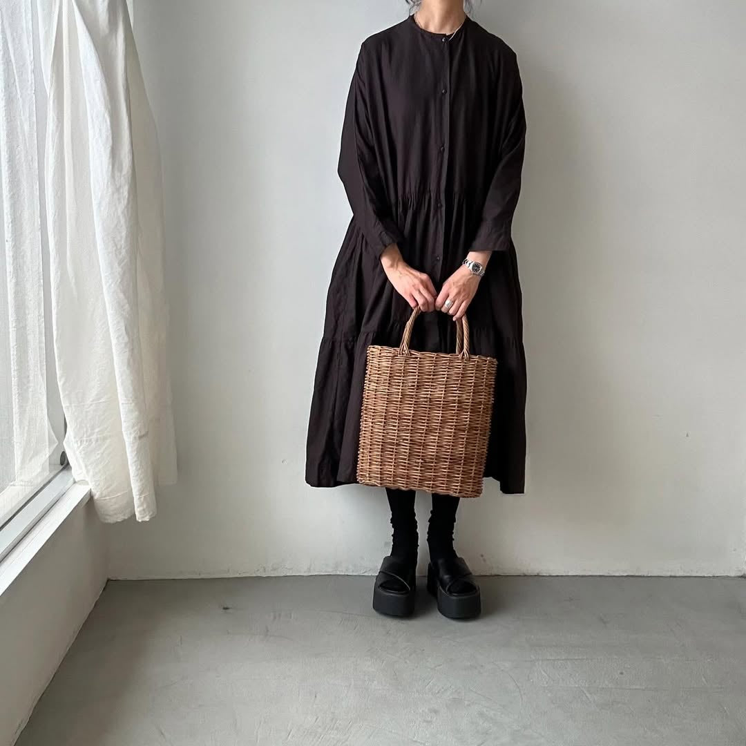 jujudhau デッドストックコットンティアードドレス