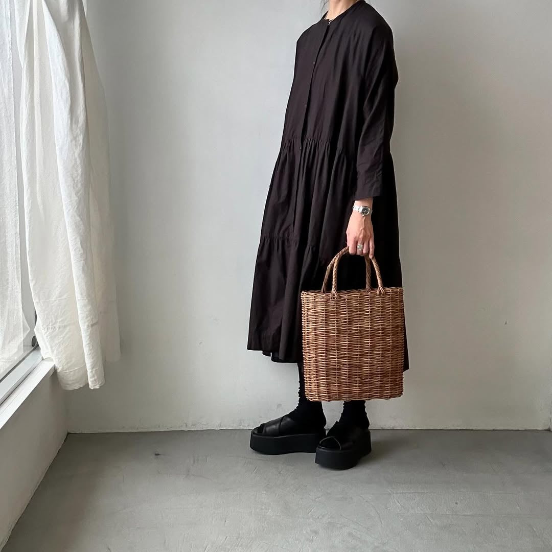 jujudhau デッドストックコットンティアードドレス
