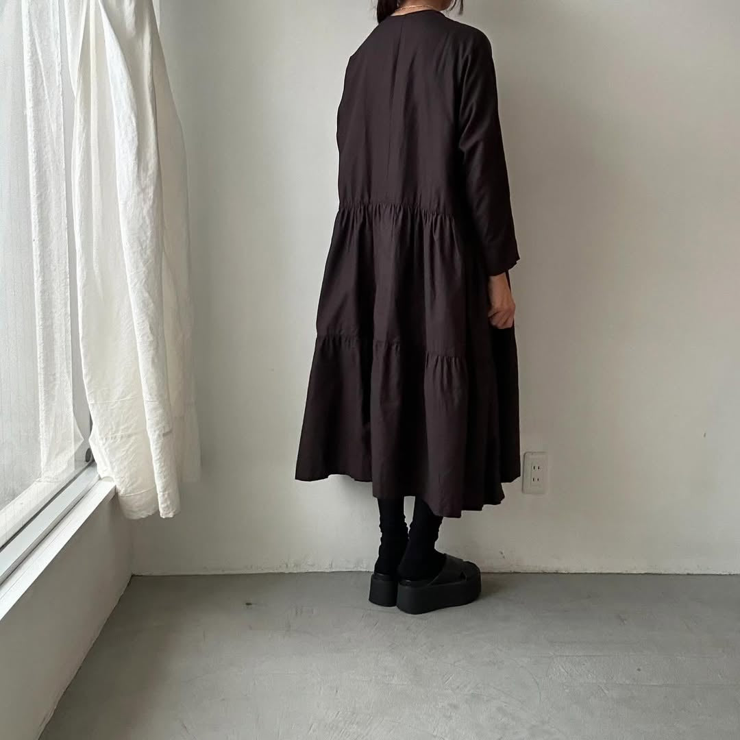 jujudhau デッドストックコットンティアードドレス