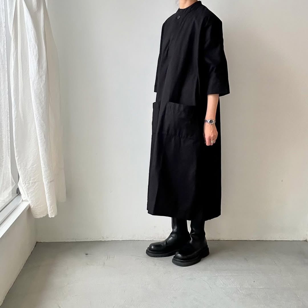 jujudhau デッドストックコットンプルオーバードレス