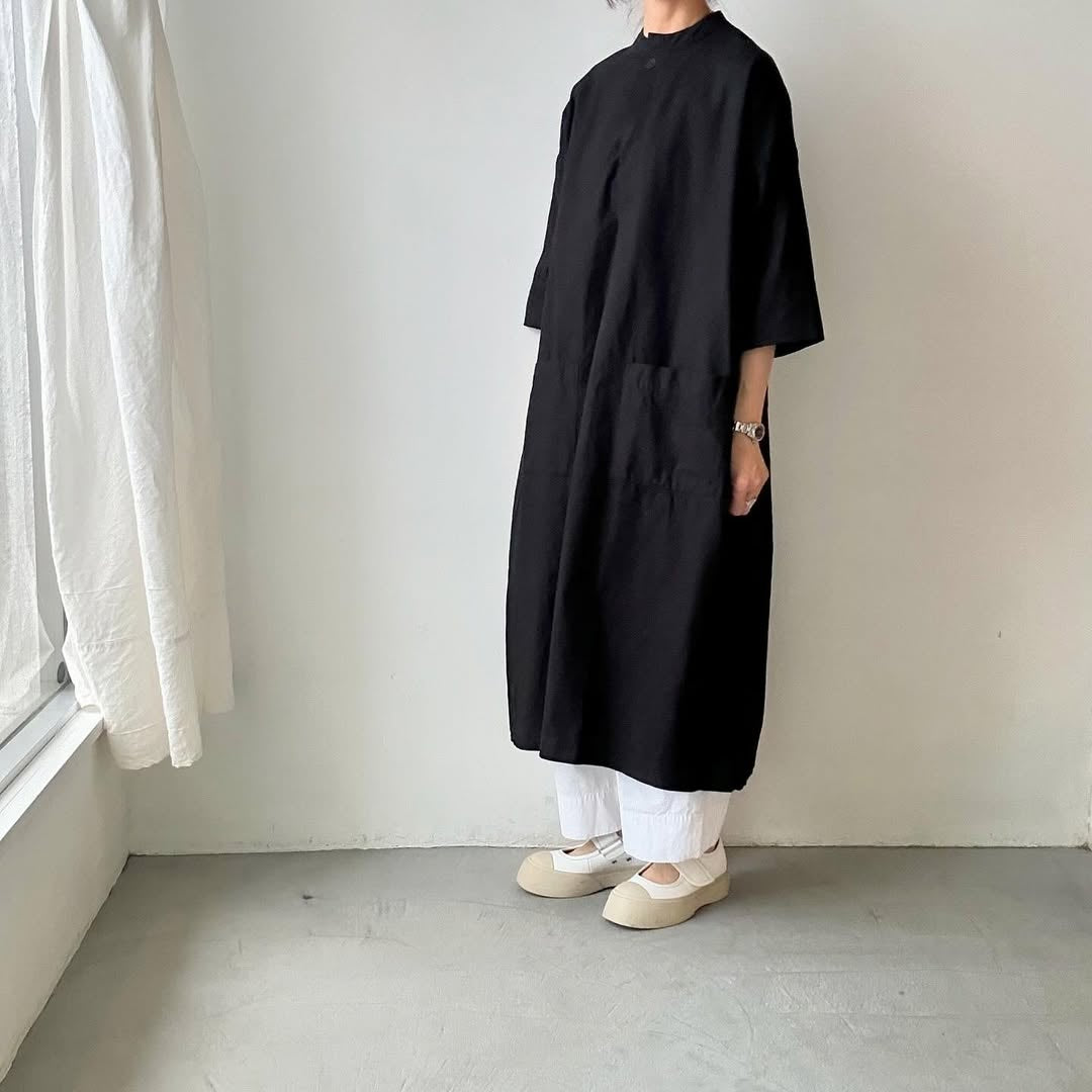 jujudhau デッドストックコットンプルオーバードレス