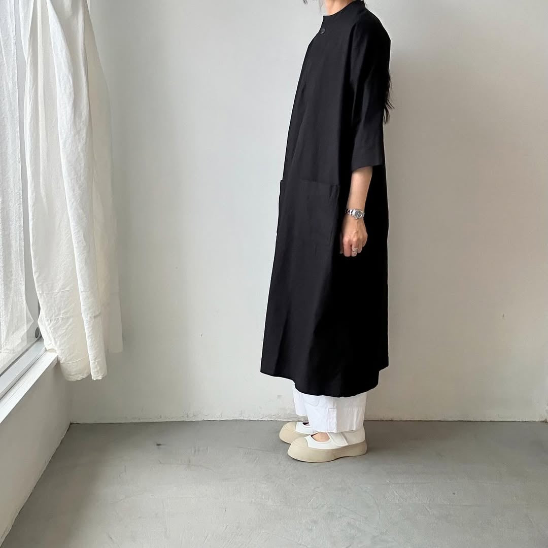jujudhau デッドストックコットンプルオーバードレス