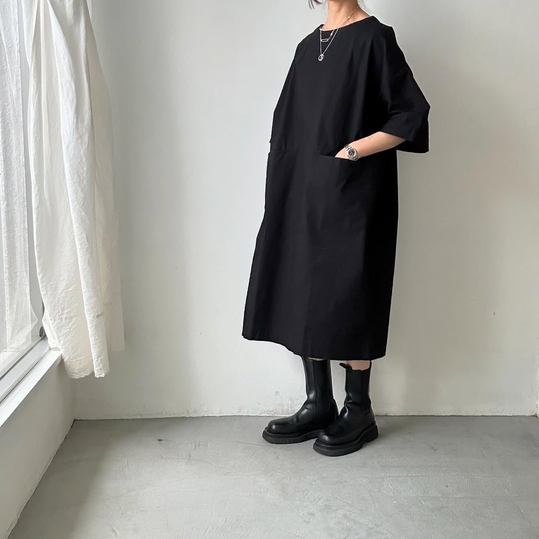 jujudhau デッドストックコットンイージードレス