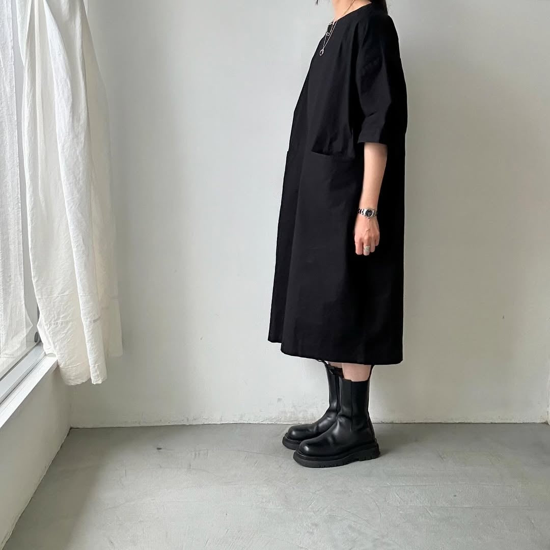 jujudhau デッドストックコットンイージードレス