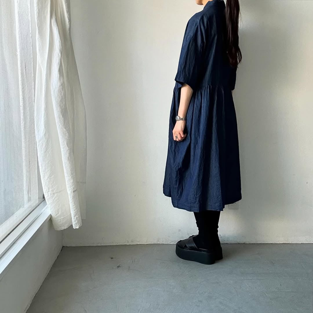 jujudhau デッドストックデニムハーフスリーブドレス