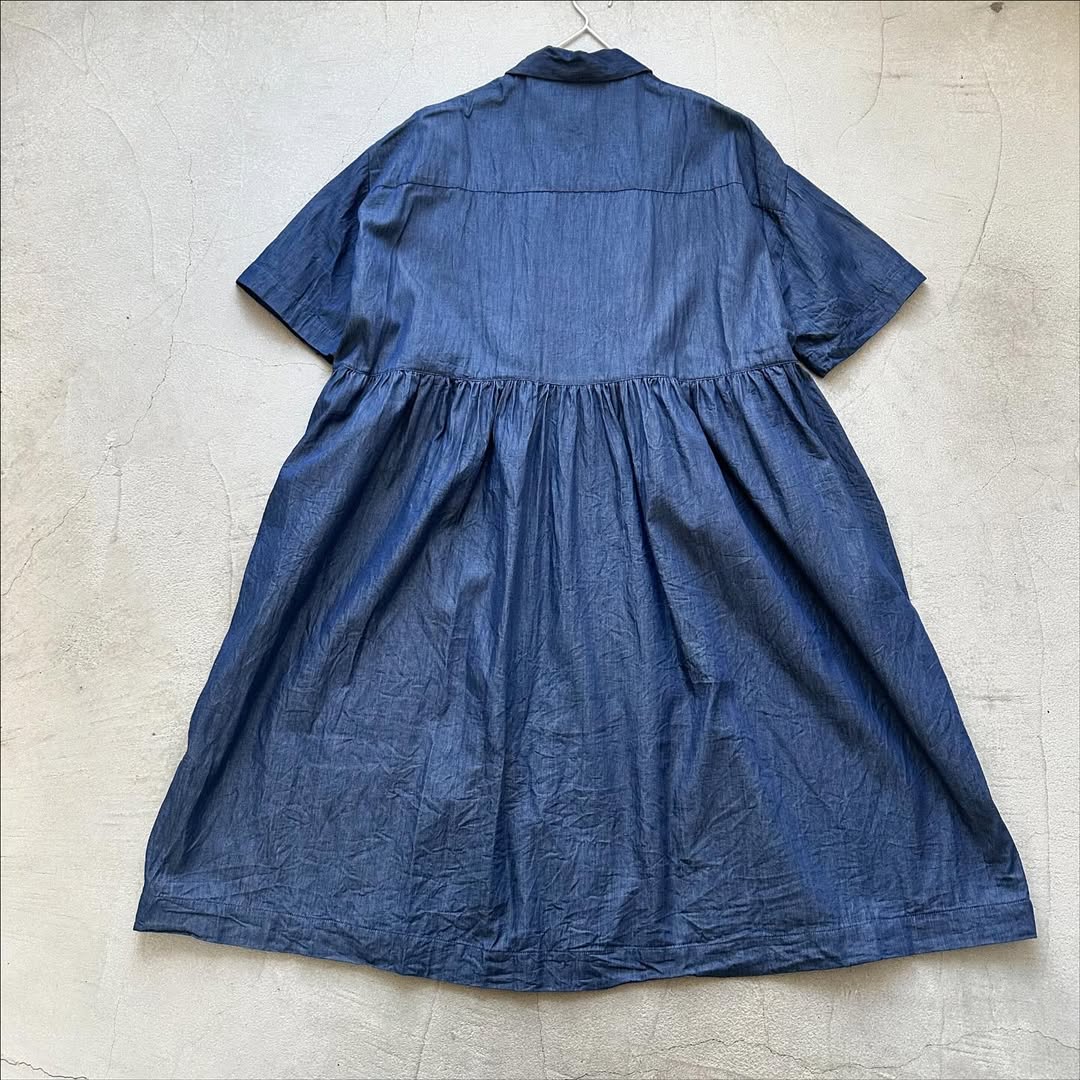 jujudhau デッドストックデニムハーフスリーブドレス