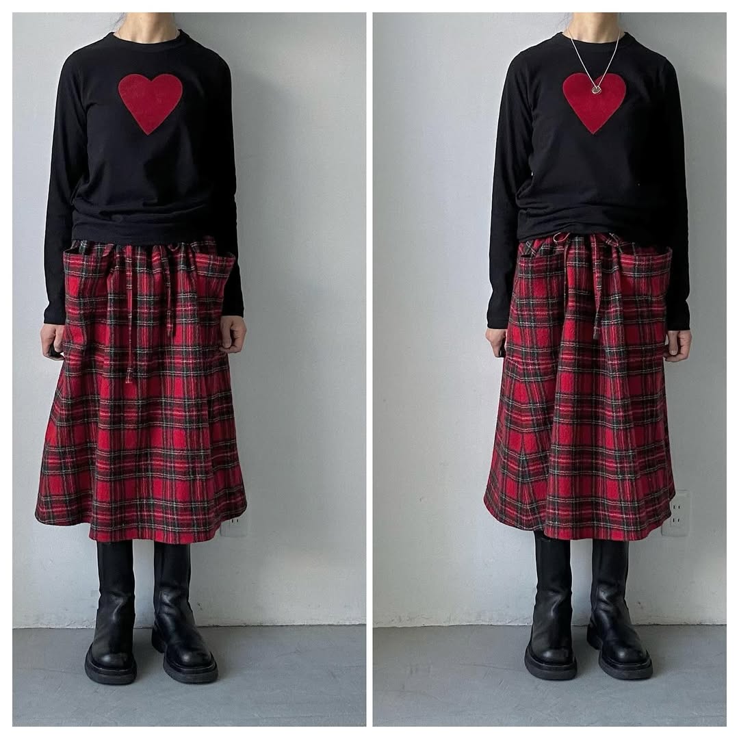 R&D.M.Co ハート長袖Tシャツ