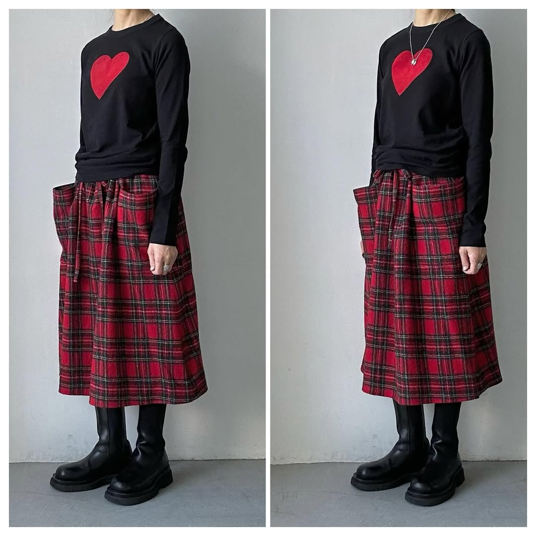 R&D.M.Co ハート長袖Tシャツ