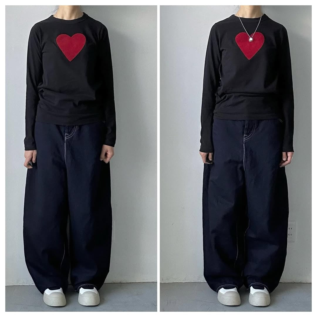 R&D.M.Co ハート長袖Tシャツ