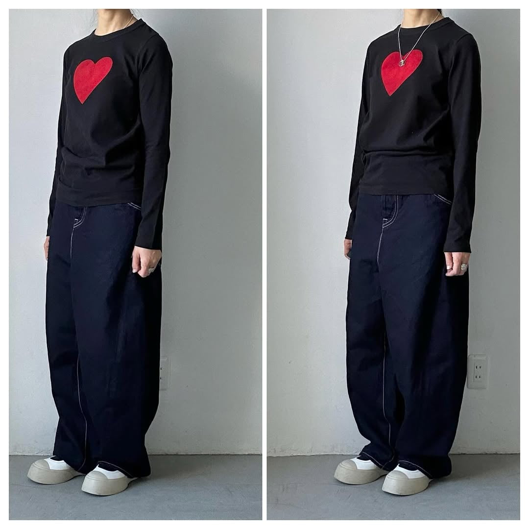 R&D.M.Co ハート長袖Tシャツ