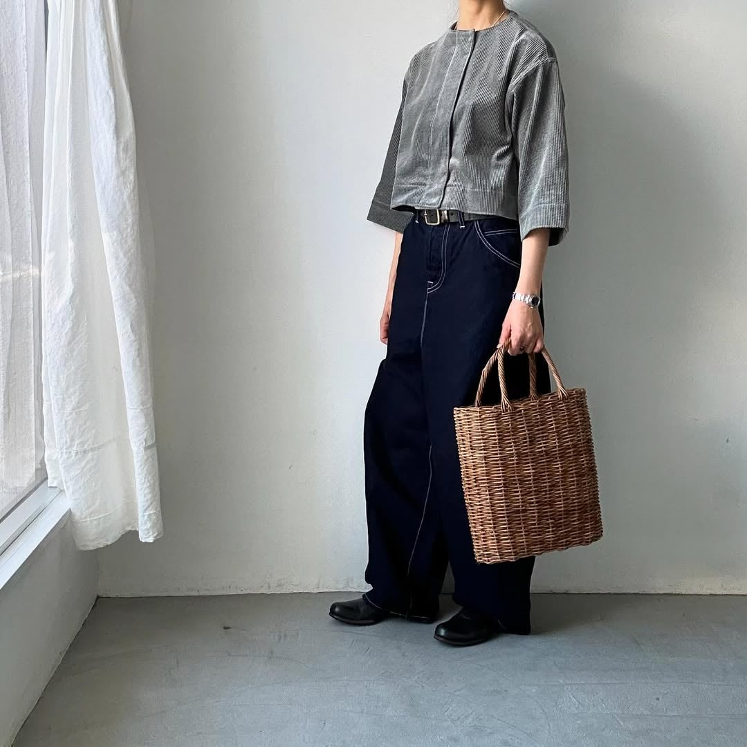 R&D.M.Co コーデュロイワイドスリーブジャケット グレー