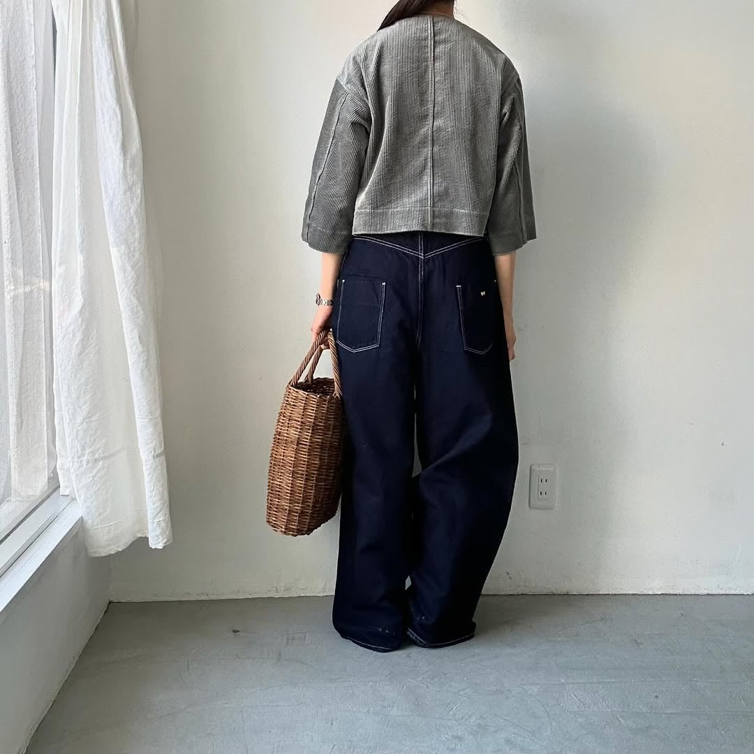 R&D.M.Co コーデュロイワイドスリーブジャケット グレー