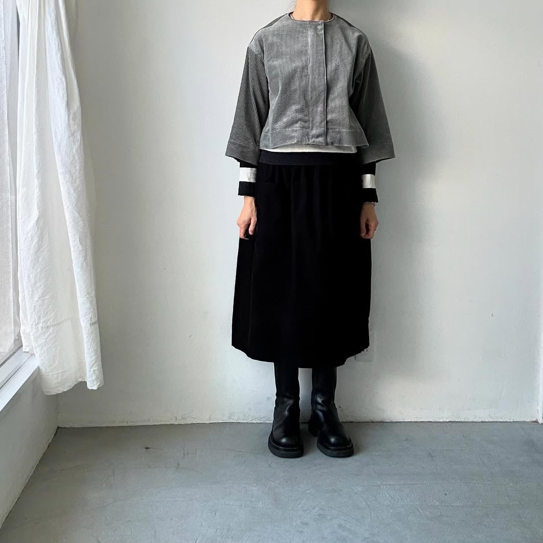 R&D.M.Co コーデュロイワイドスリーブジャケット グレー