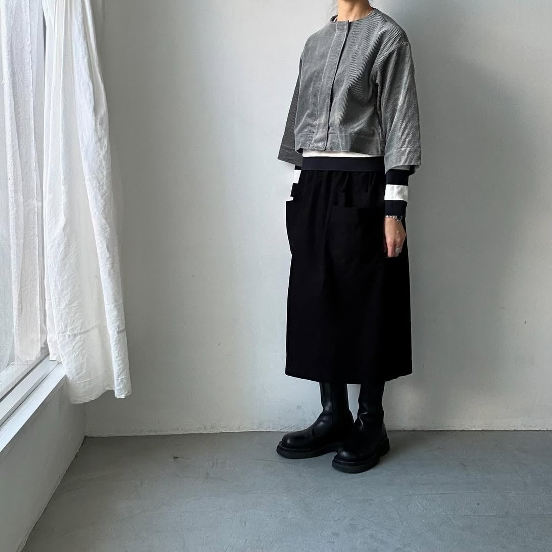 R&D.M.Co コーデュロイワイドスリーブジャケット グレー
