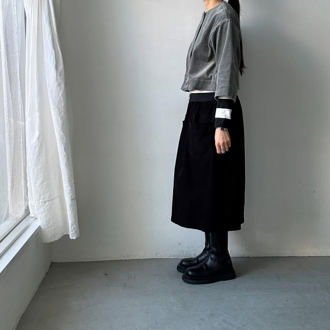 R&D.M.Co コーデュロイワイドスリーブジャケット グレー