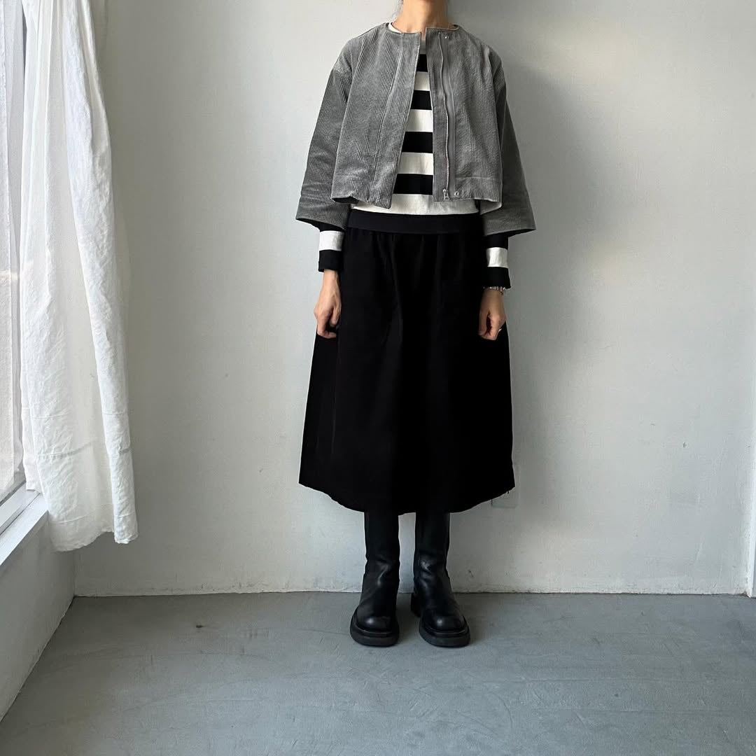R&D.M.Co コーデュロイワイドスリーブジャケット グレー