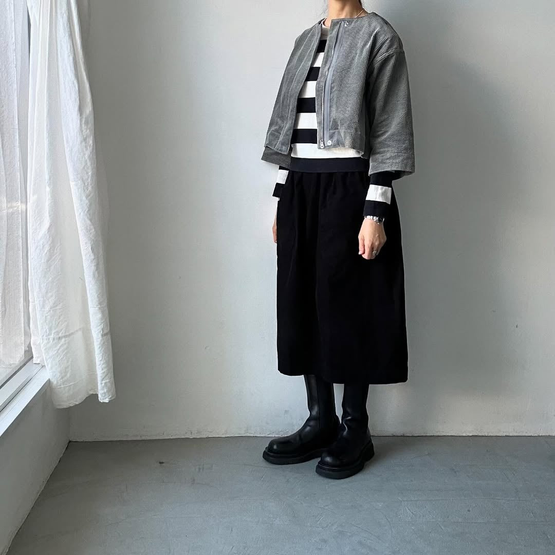 R&D.M.Co コーデュロイワイドスリーブジャケット グレー
