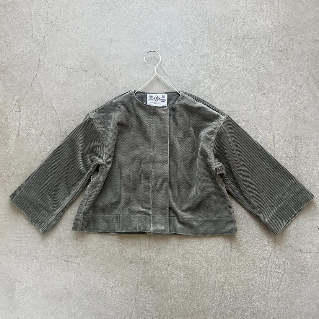 R&D.M.Co コーデュロイワイドスリーブジャケット グレー