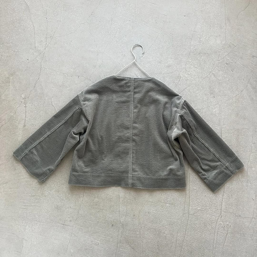 R&D.M.Co コーデュロイワイドスリーブジャケット グレー