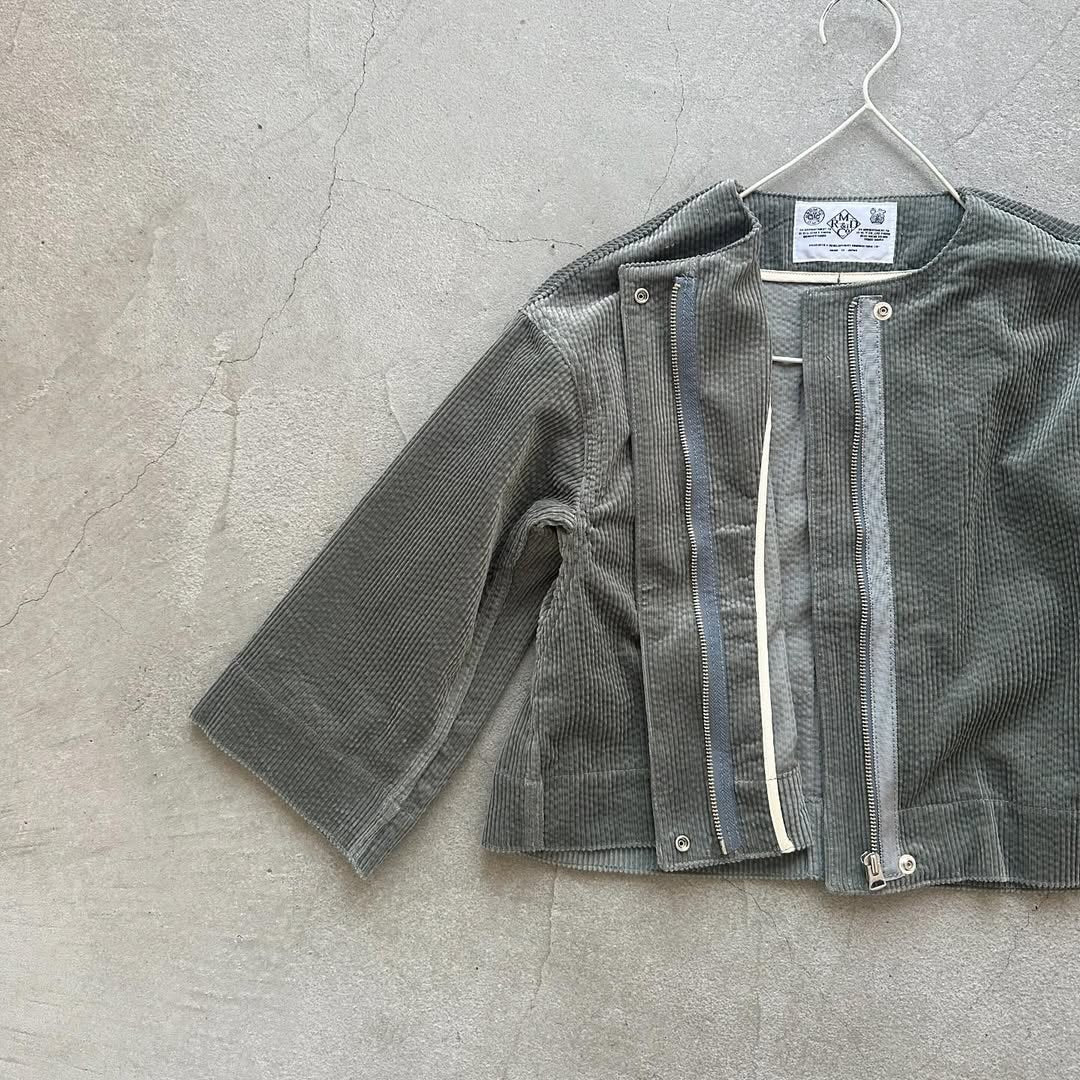 R&D.M.Co コーデュロイワイドスリーブジャケット グレー
