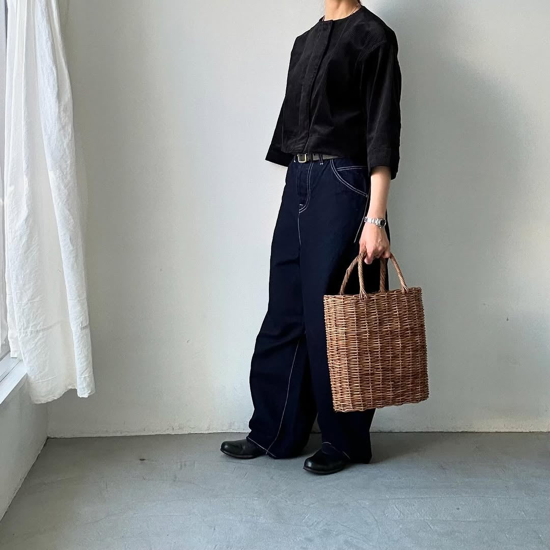 R&D.M.Co コーデュロイワイドスリーブジャケット ブラック