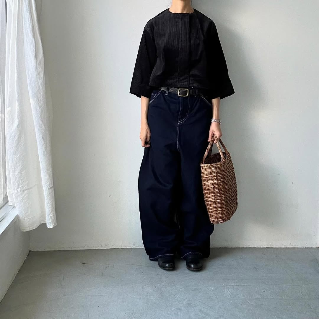 R&D.M.Co コーデュロイワイドスリーブジャケット ブラック