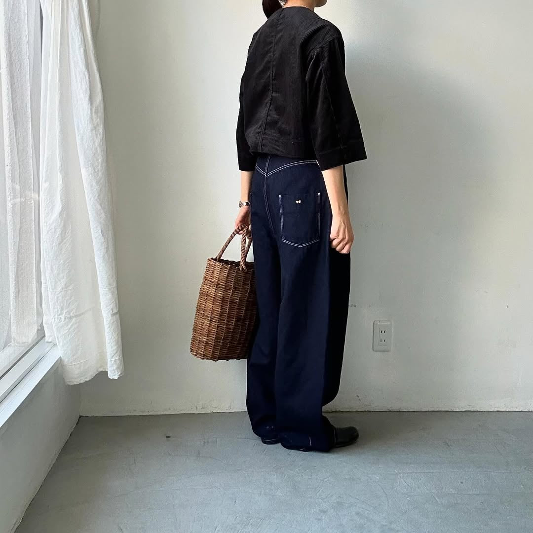 R&D.M.Co コーデュロイワイドスリーブジャケット ブラック