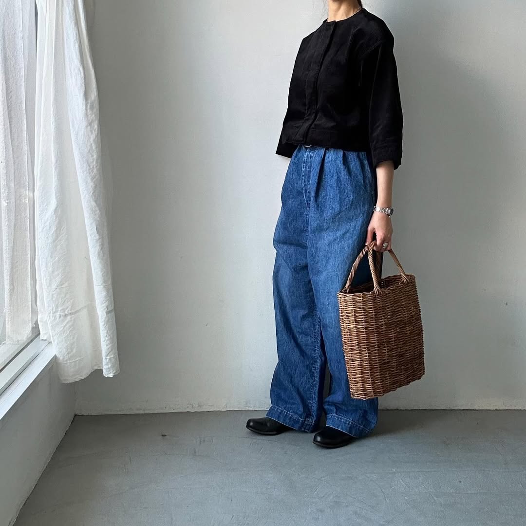 R&D.M.Co コーデュロイワイドスリーブジャケット ブラック