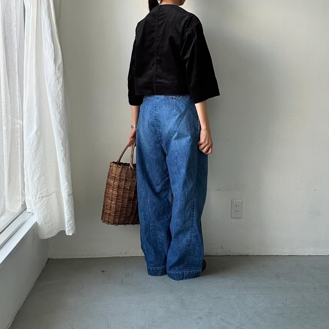 R&D.M.Co コーデュロイワイドスリーブジャケット ブラック