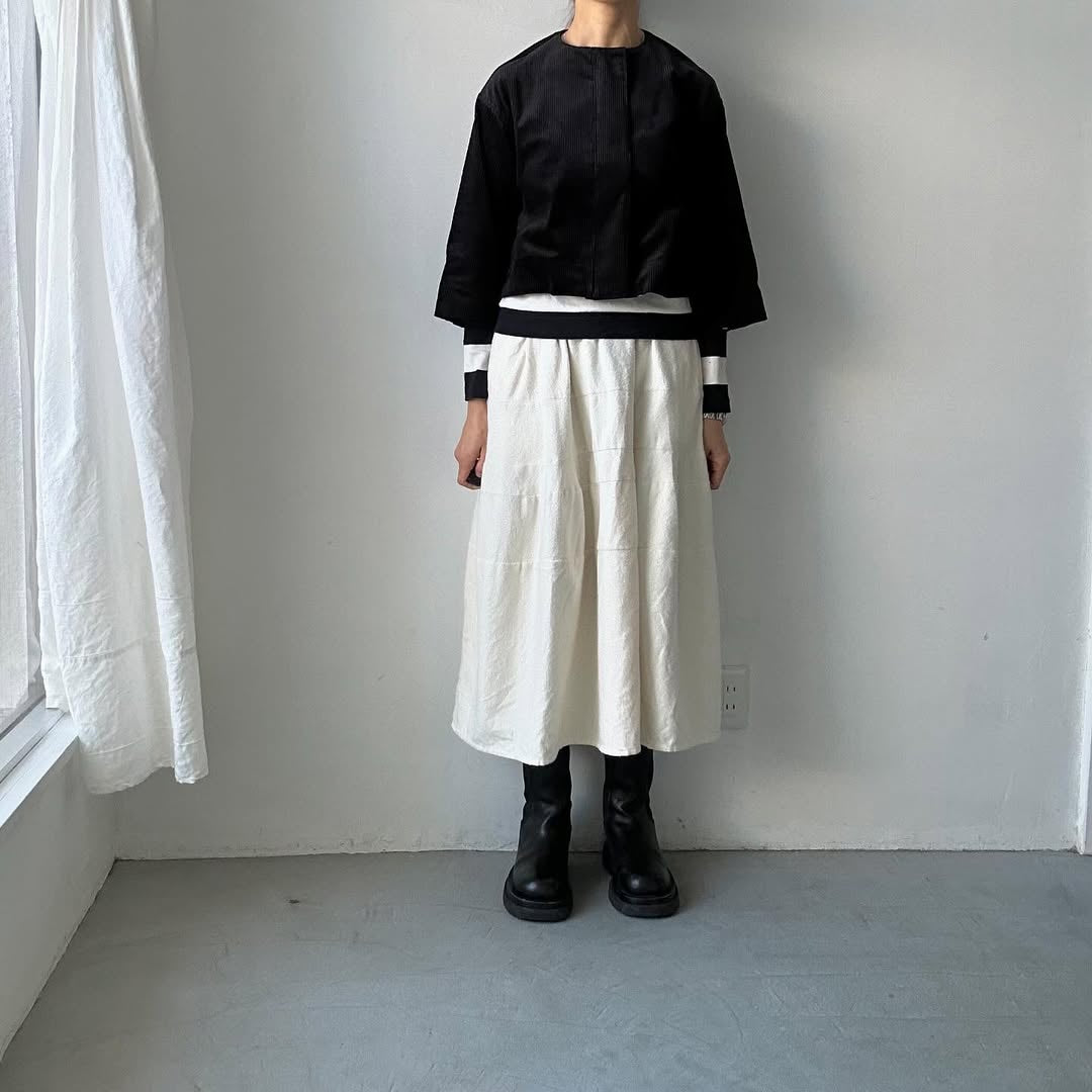 R&D.M.Co コーデュロイワイドスリーブジャケット ブラック