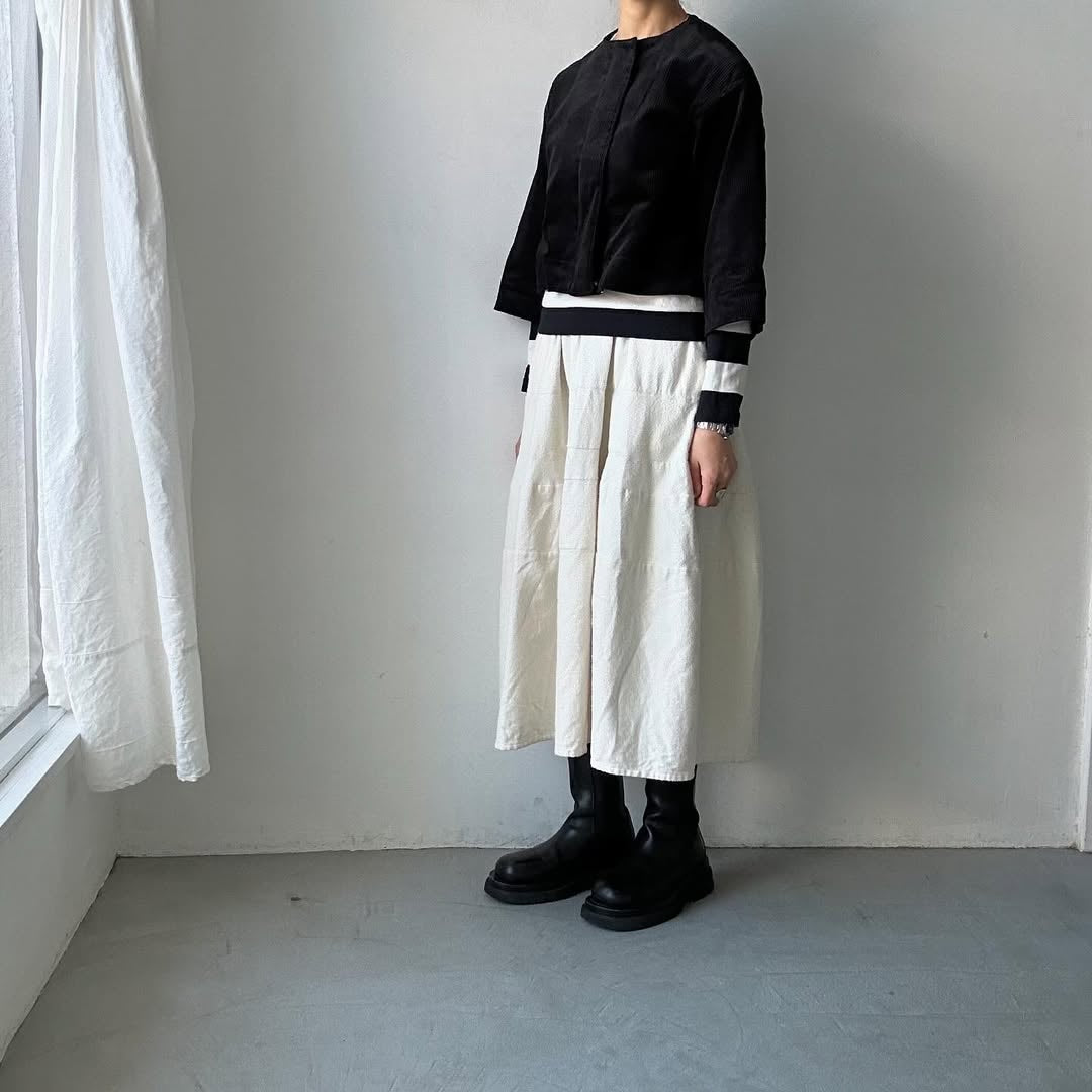 R&D.M.Co コーデュロイワイドスリーブジャケット ブラック