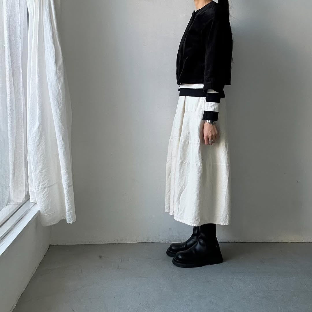 R&D.M.Co コーデュロイワイドスリーブジャケット ブラック