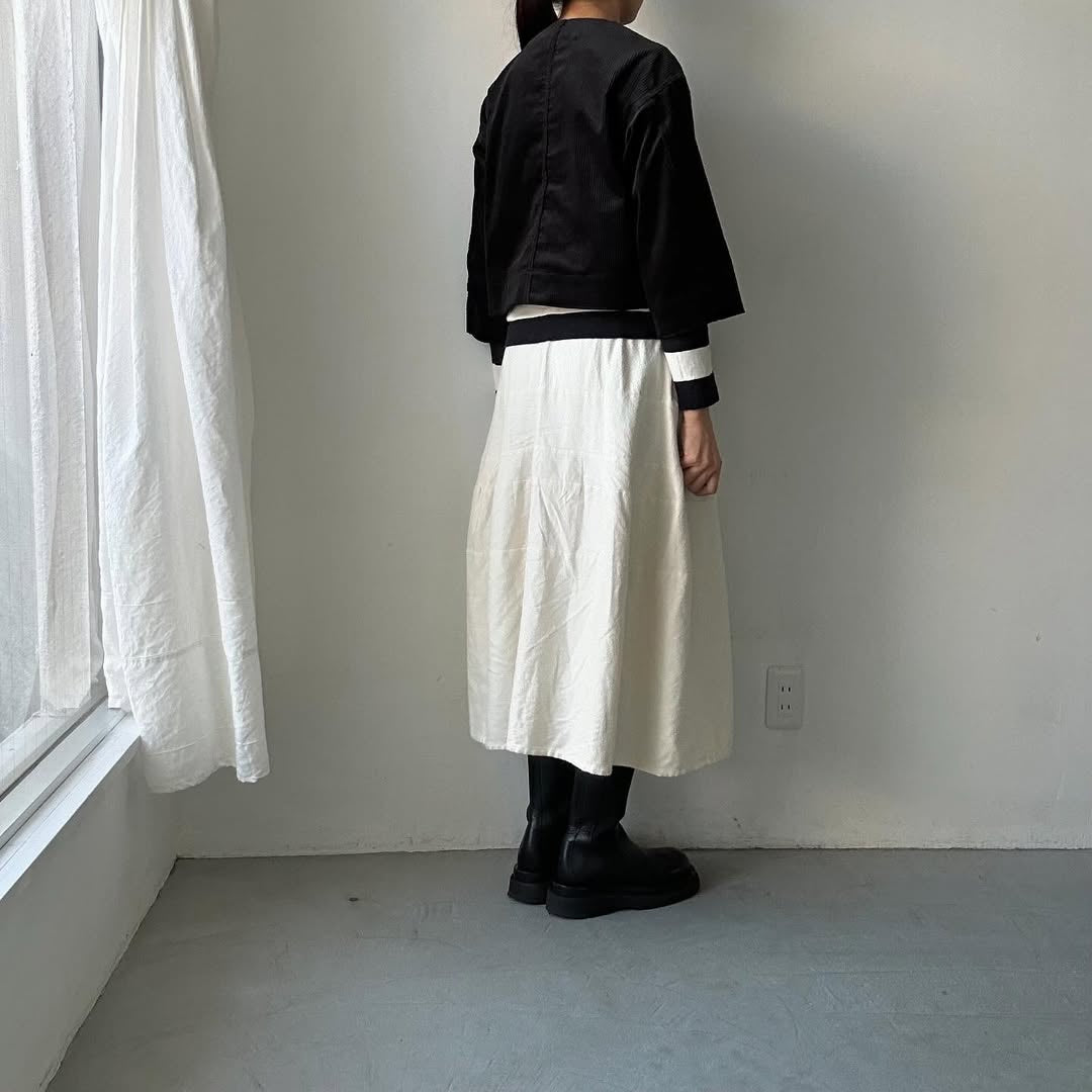 R&D.M.Co コーデュロイワイドスリーブジャケット ブラック