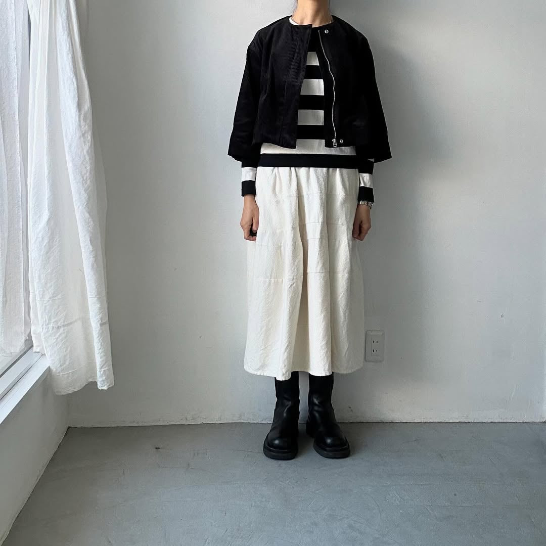 R&D.M.Co コーデュロイワイドスリーブジャケット ブラック