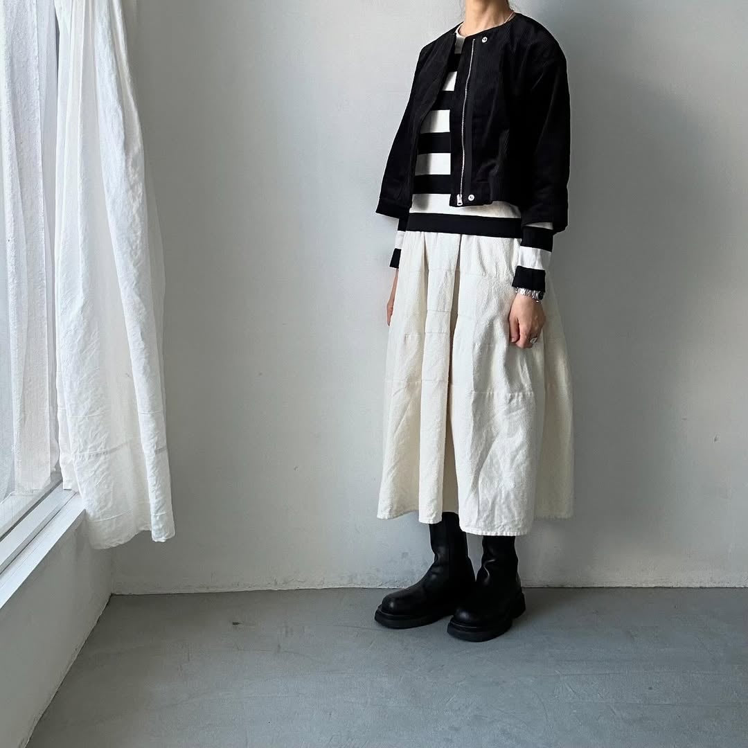 R&D.M.Co コーデュロイワイドスリーブジャケット ブラック